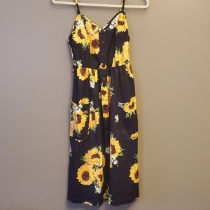 Womens, sunflower, navy, midi dress, size medium.